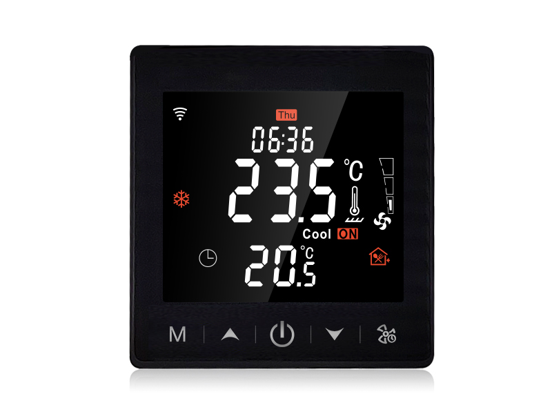 Ultragro&szlig;er, farbenfroher LCD-Smart-Thermostat mit kapazitivem Touchscreen